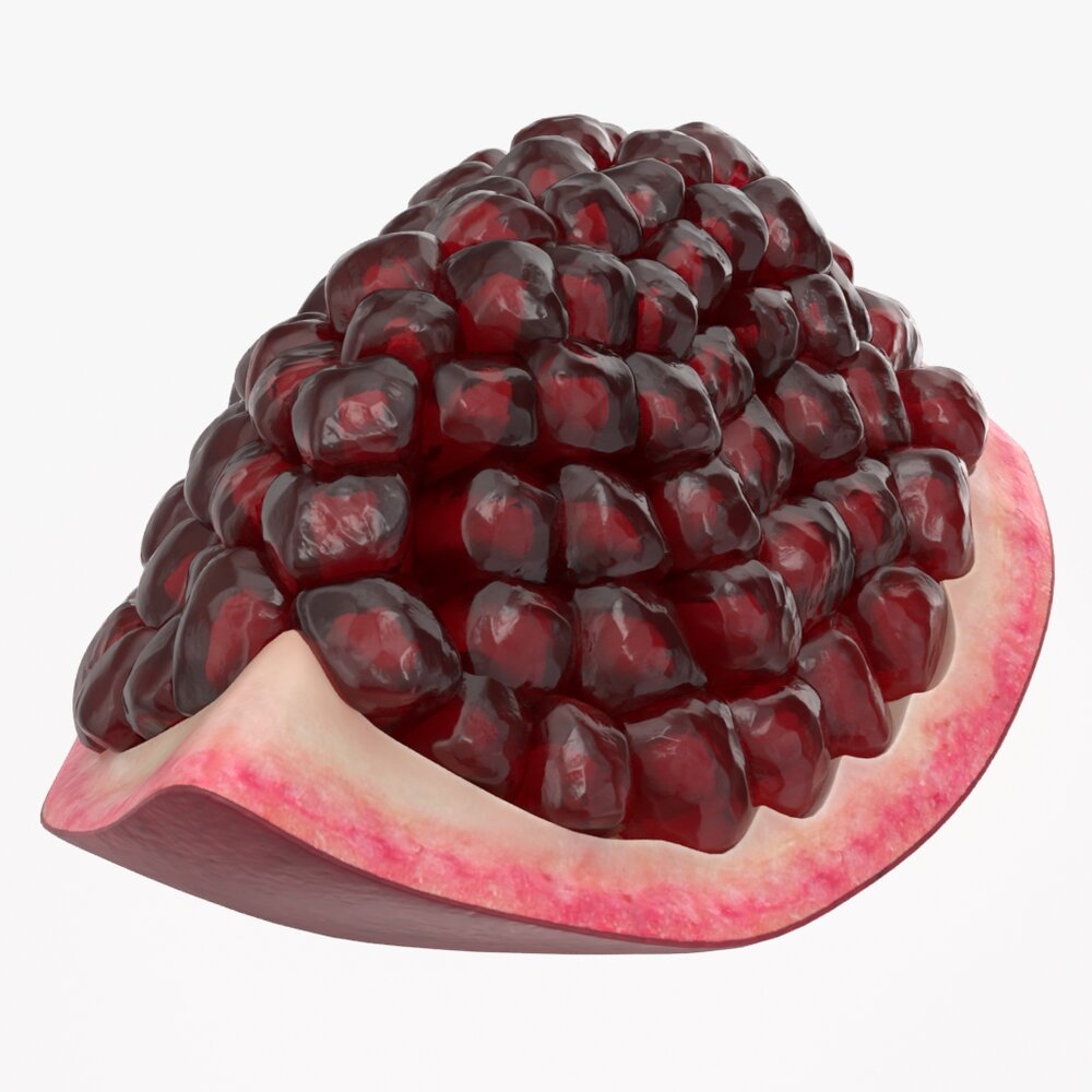 Ripe Pomegranate Slice Modello 3D