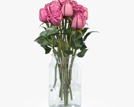 Rose Flowers In Vase 3D-Modell
