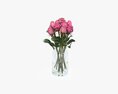 Rose Flowers In Vase 3Dモデル