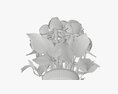 Rose Flowers In Vase 3Dモデル