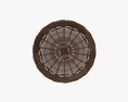 Round Wicker Basket Dark Brown 3d model