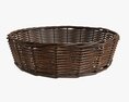 Round Wicker Basket Dark Brown Modelo 3D