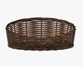 Round Wicker Basket Dark Brown 3D 모델 
