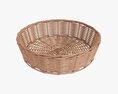 Round Wicker Basket Light Brown 3Dモデル