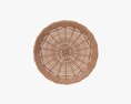 Round Wicker Basket Light Brown 3D模型