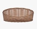 Round Wicker Basket Light Brown 3D модель