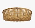 Round Wicker Basket Medium Brown 3D模型