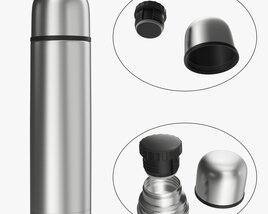 Thermos Large Stainless Steel With Cup 3D-Modell