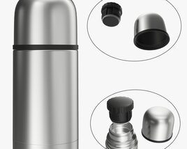 Thermos Small Stainless Steel With Cup 3Dモデル
