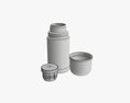 Thermos Small Stainless Steel With Cup Opened Modelo 3d