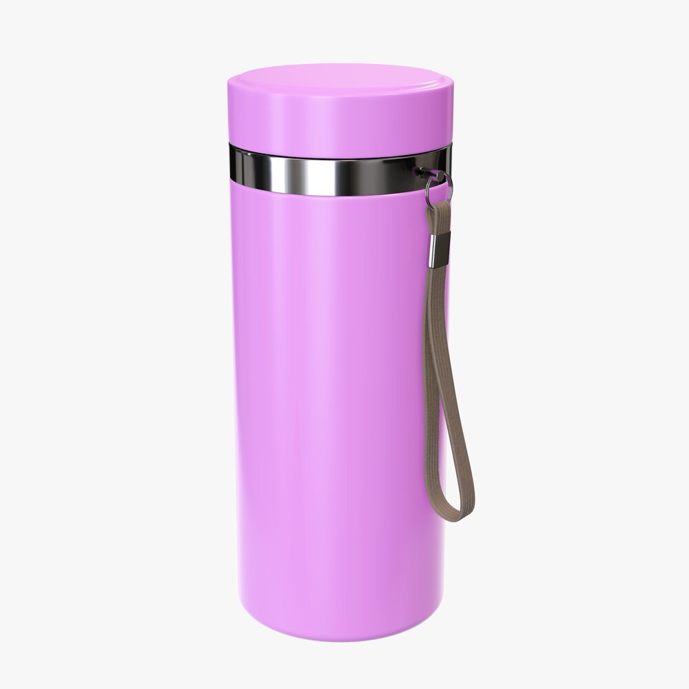 Thermos Vacuum Bottle Flask 01 Pink 3D model