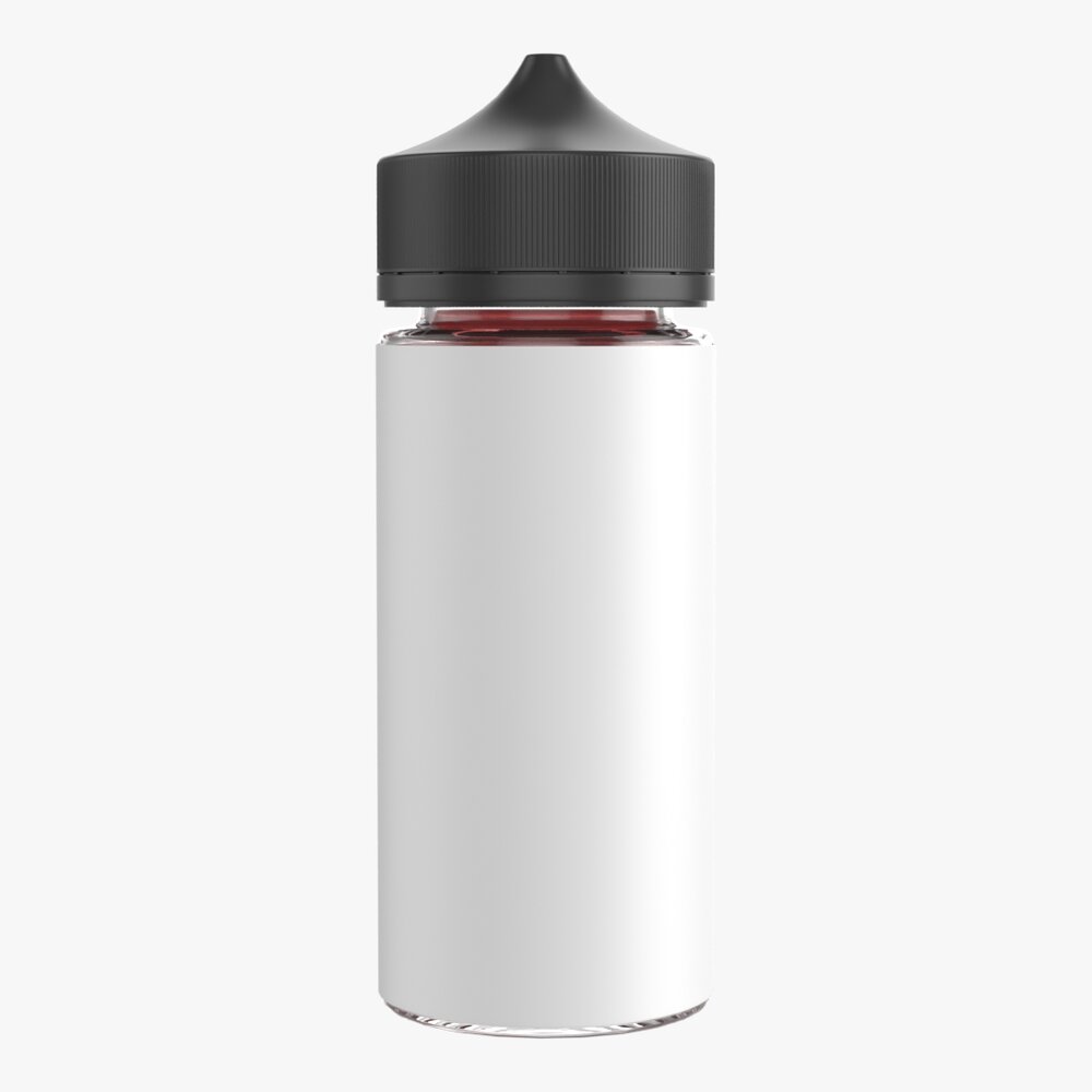 Vapor Liquid Bottle Large Black Cap 3D 모델 