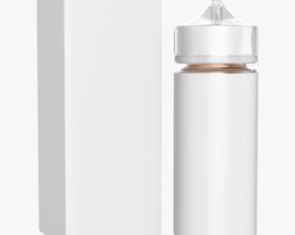 Vapor Liquid Bottle Large Box Transparent Cap Modèle 3D