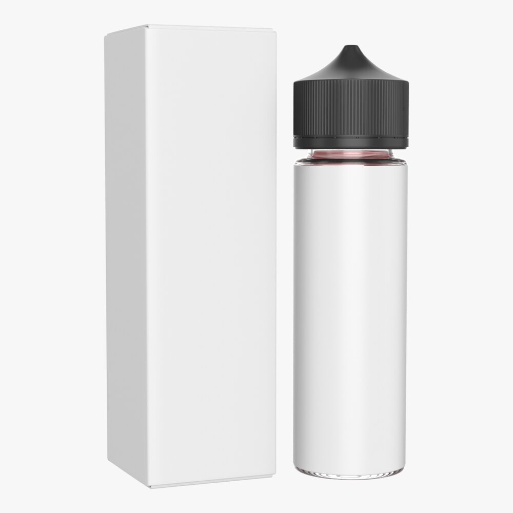 Vapor Liquid Bottle Medium Box Black Cap 3D 모델 