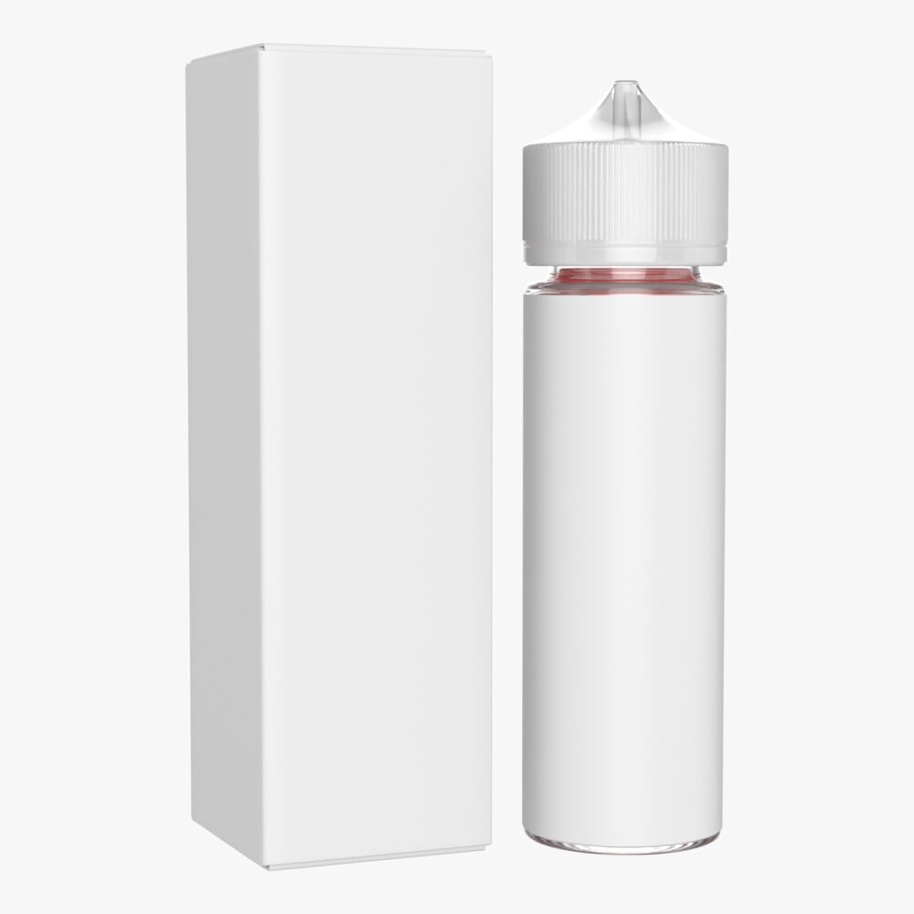 Vapor Liquid Bottle Medium Box Transparent Cap Modèle 3d
