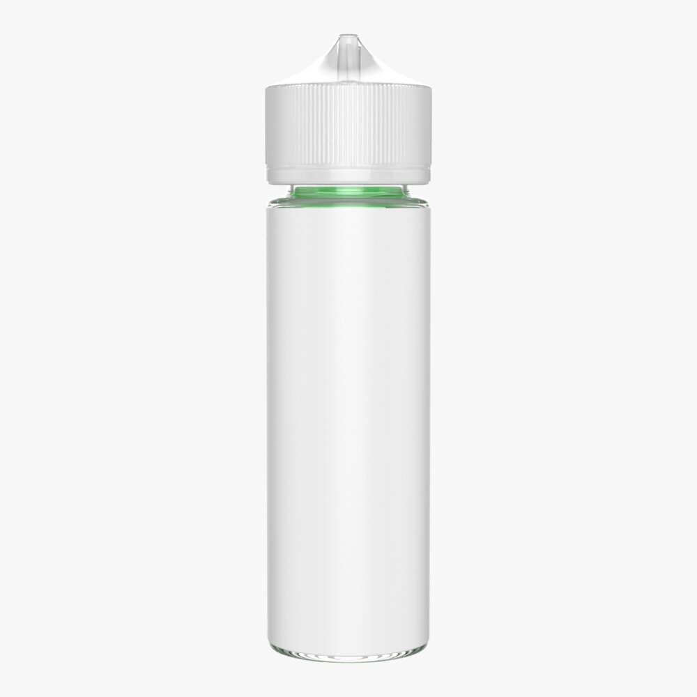 Vapor Liquid Bottle Medium Transparent Cap 3D 모델 