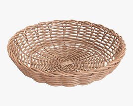 Wicker Basket Light Brown 3D 모델 