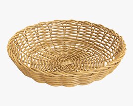 Wicker Basket Medium Brown 3D模型