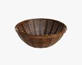 Wicker Basket With Clipping Path 2 Dark Brown 3D 모델 