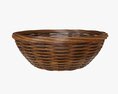 Wicker Basket With Clipping Path 2 Dark Brown Modèle 3d