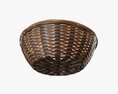 Wicker Basket With Clipping Path 2 Dark Brown Modèle 3d