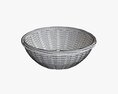 Wicker Basket With Clipping Path 2 Dark Brown 3d model