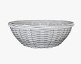 Wicker Basket With Clipping Path 2 Dark Brown 3d model