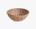 Wicker Basket With Clipping Path 2 Light Brown 3D-Modell