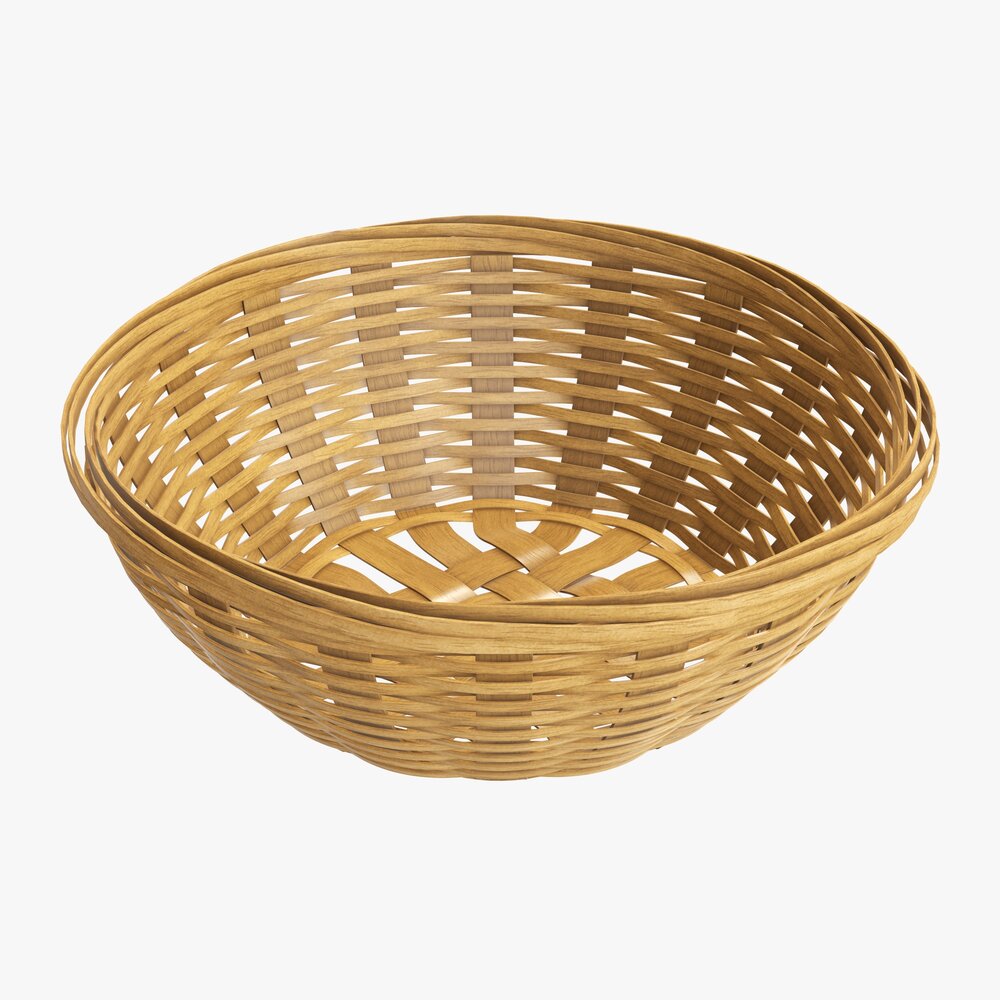 Wicker Basket With Clipping Path 2 Medium Brown Modèle 3D