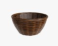 Wicker Basket With Clipping Path Dark Brown 3D модель