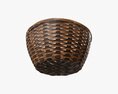 Wicker Basket With Clipping Path Dark Brown 3D 모델 