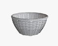Wicker Basket With Clipping Path Dark Brown 3D 모델 