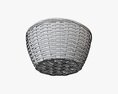 Wicker Basket With Clipping Path Dark Brown 3D модель