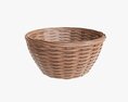 Wicker Basket With Clipping Path Light Brown Modelo 3d