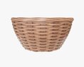 Wicker Basket With Clipping Path Light Brown 3D 모델 