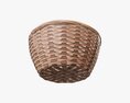 Wicker Basket With Clipping Path Light Brown 3d model
