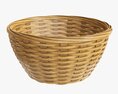 Wicker Basket With Clipping Path Medium Brown 3d model