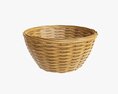 Wicker Basket With Clipping Path Medium Brown Modello 3D