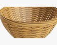 Wicker Basket With Clipping Path Medium Brown 3D 모델 