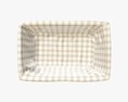 Wicker Basket With Fabric Interior Light Brown 3d model