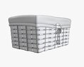 Wicker Basket With Fabric Interior Light Brown 3d model