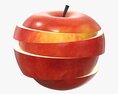 Apple Fruit Sliced Modelo 3d