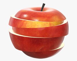 Apple Fruit Sliced Modelo 3d