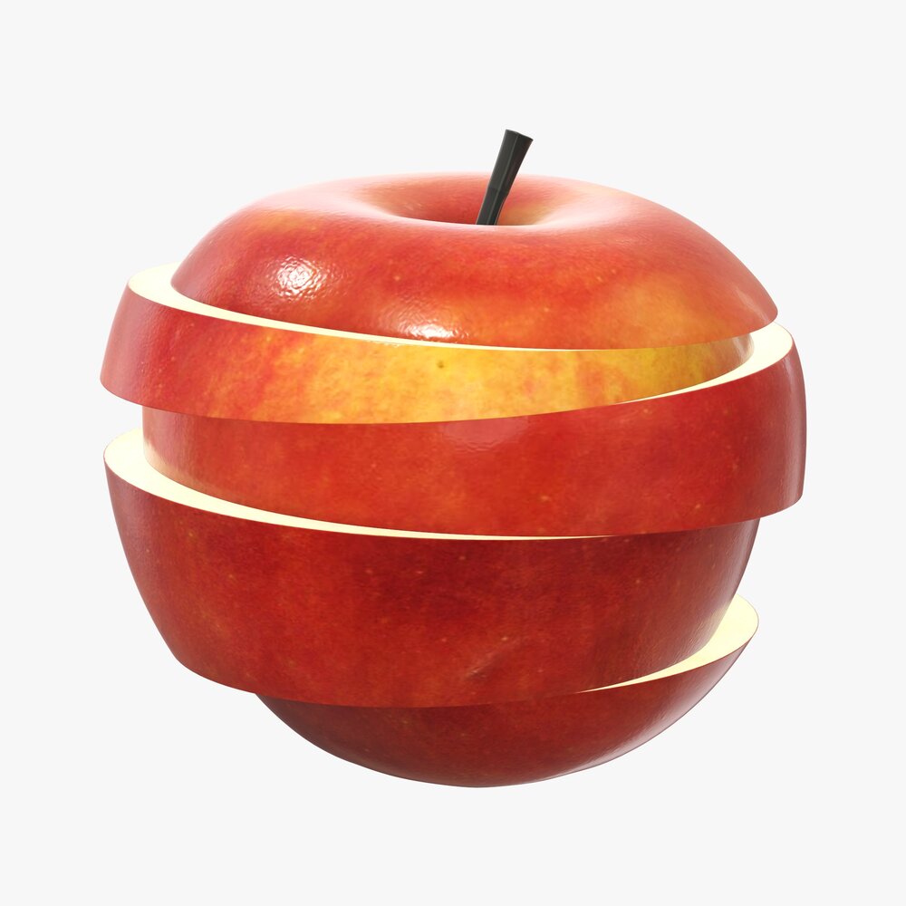 Apple Fruit Sliced 3D model