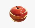 Apple Fruit Sliced Modello 3D