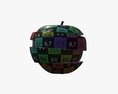 Apple Fruit Sliced 3D-Modell