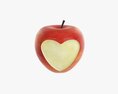 Apple Fruit With Heart Shape Cut Out Modello 3D