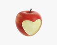 Apple Fruit With Heart Shape Cut Out 3D модель