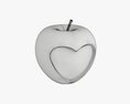 Apple Fruit With Heart Shape Cut Out 3d model