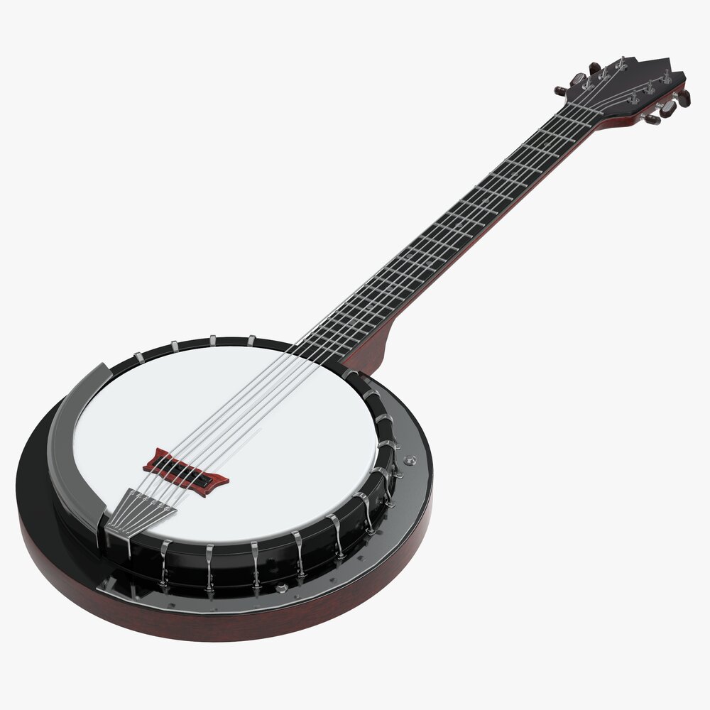 Banjo Musical Stringed Instrument 3D 모델 